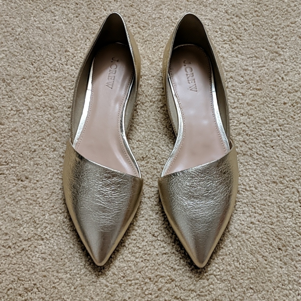 J. Crew Sloan Gold D'orsay Flats